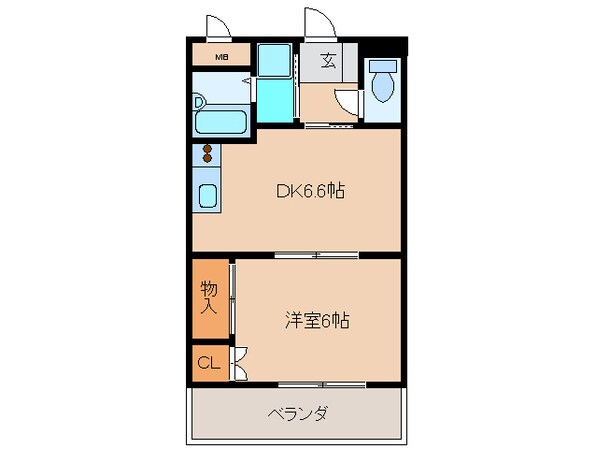 中瀬古駅 徒歩10分 1階の物件間取画像